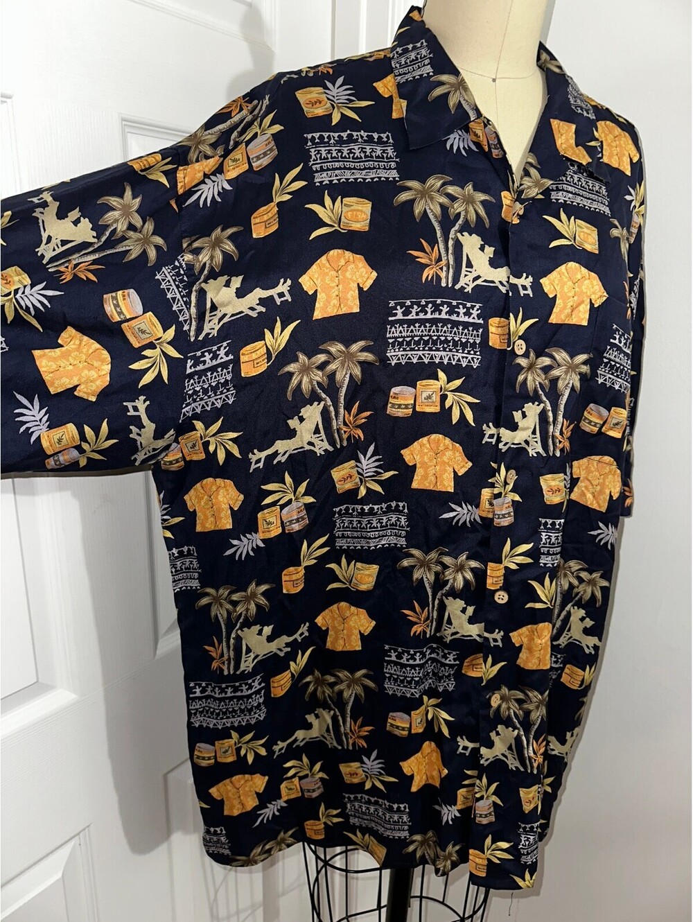 Tulliano XXL 100% Silk Hawaiian Style Shirt Tropical Print